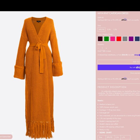 MIYA Knit Cardigan Dress - Picture 1 of 2